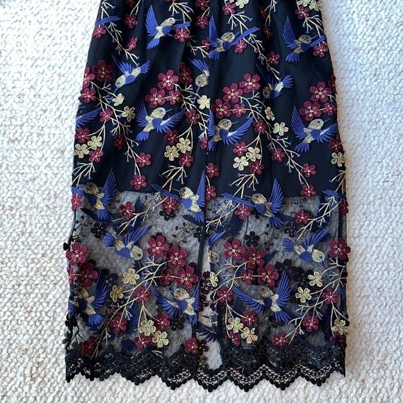 Dress the Population Sophia Hummingbird Embroidered Sheer Illusion Dress XS - Picture 12 of 16